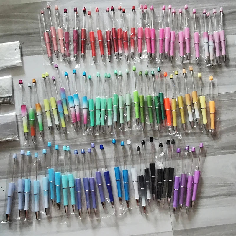 30Pcs DIY Beadable Ballpoint Ball Pens Gradient Gift Advertising Pens Korean Stationery Pen Making Supplies Gifts Office School