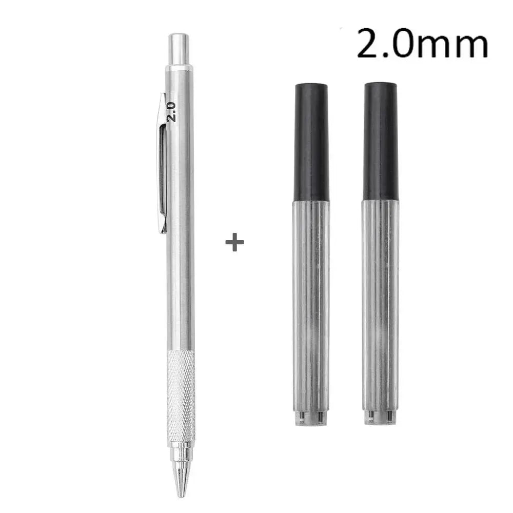 0.5/0.7/0.9/1.3/2.0mm Automatic Pencil Metal Mechanical Pencils Sets With Pencils Grip Leads Art Drawing Student Office Supplies