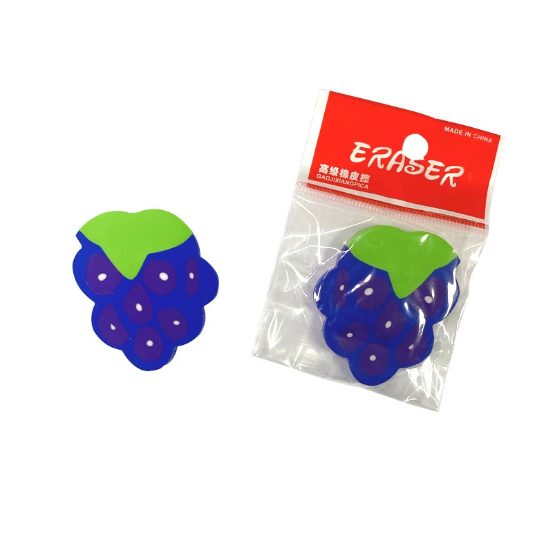 1pc/ Sweet Fruit Slice Shape Eraser Watermelon Grape Kiwi Fruit Erasers Kawaii Stationery Student Gift Office School Supply