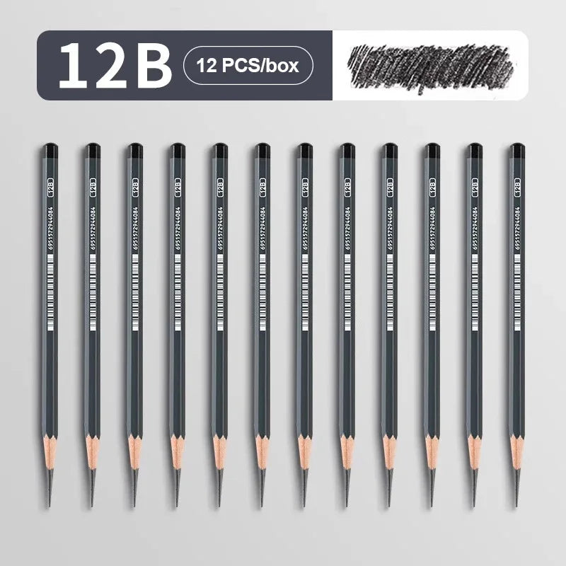 Drawing Sketch Pencils Set Wooden Professional Art Supplies HB 2H B 2B 3B 4B 5B 6B 7B 8B 12B 14B Painting Shading Artist Pencils