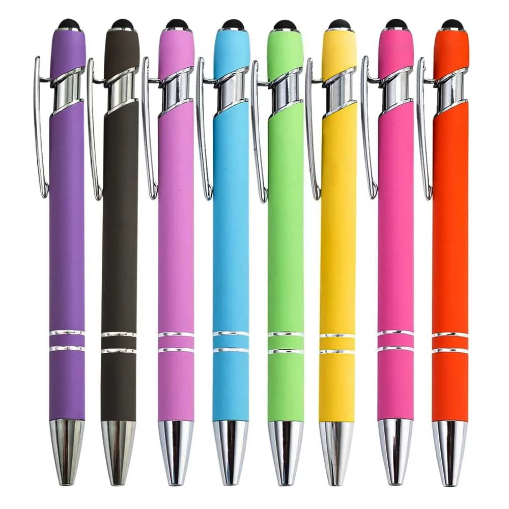 5-12Pieces Ballpoint Pen with Stylus Tips, Metal, 2 in 1 Stylus Ballpoint Pen 1.0 mm Black Ink  for Smartphone, Tablet