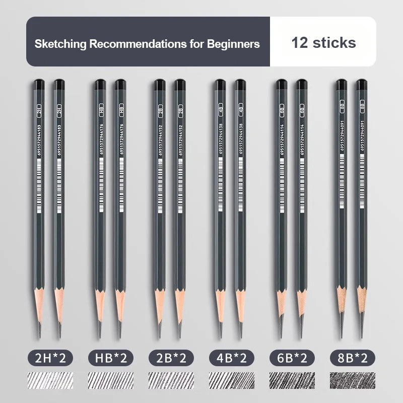 Drawing Sketch Pencils Set Wooden Professional Art Supplies HB 2H B 2B 3B 4B 5B 6B 7B 8B 12B 14B Painting Shading Artist Pencils