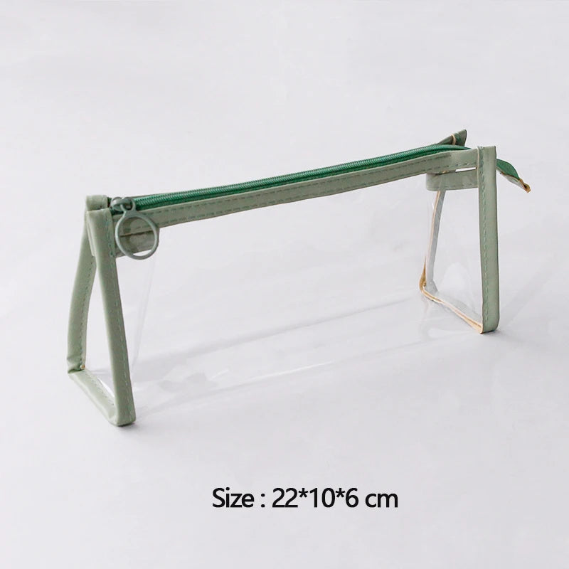 Transparent Softness PVC Pencil Case Waterproof Large Capacity Layer Pen Bag Ins Style Make up Bag Storage Bag School Stationery