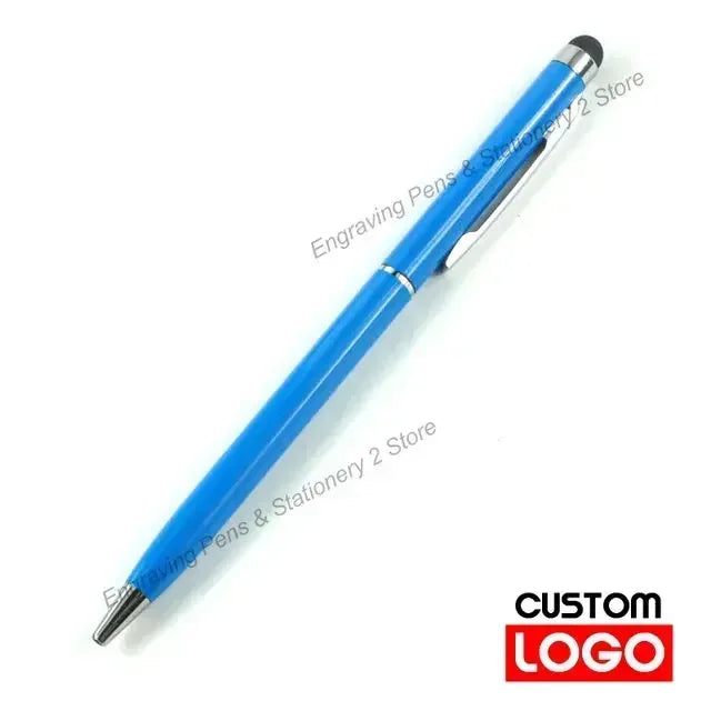 100 Pcs 13-color Metal 2-in-1 Stylus Universal Ballpoint Pen Custom Logo Office School Advertising Pen Text Engraving Wholesale