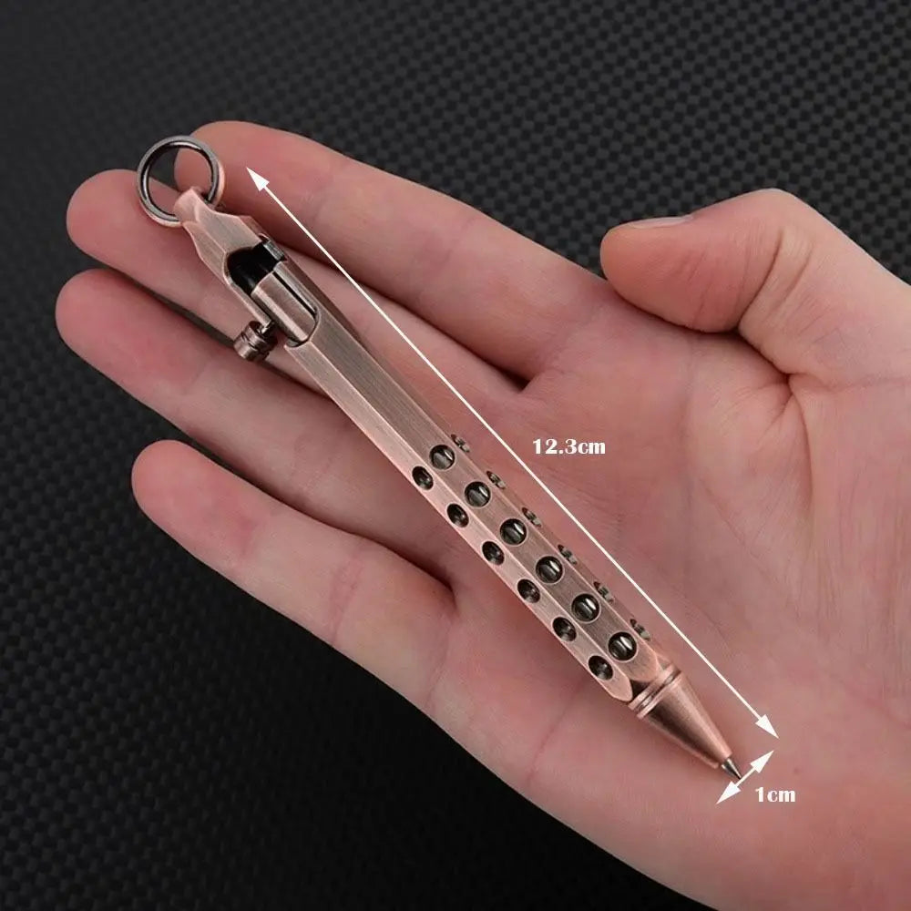 Portable Brass Signature Pen Medium Point 1.0mm Retro Ballpoint Pen Bolt Action Smooth Writing Rollerball Pen Stationery Gifts