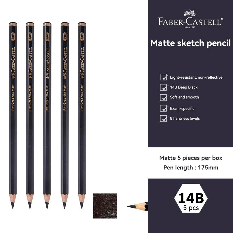 Faber-Castell 3/12pcs Graphite Matte Sketch Pencil Set For Black Lead Writing Sketching Drawing Graphite Pencils Art Supplies
