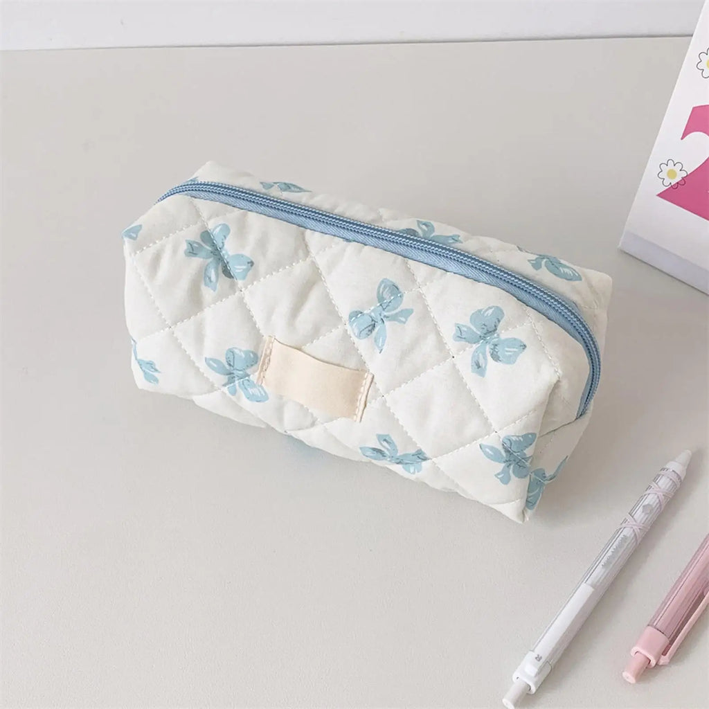 1pc exquisite bowknot single-layer pencil case, bow pattern design storage bag, a must-have for back to school season
