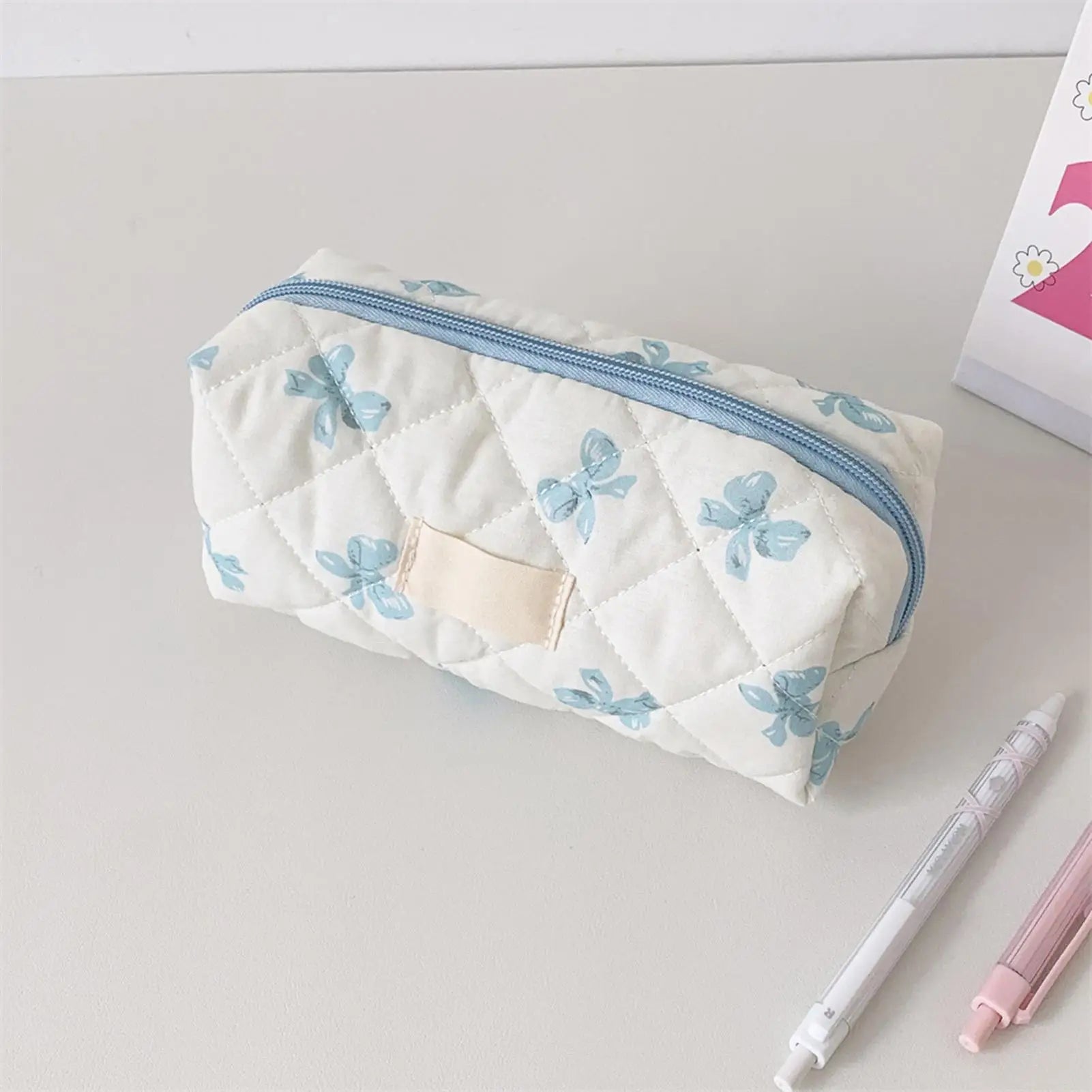 1pc exquisite bowknot single-layer pencil case, bow pattern design storage bag, a must-have for back to school season