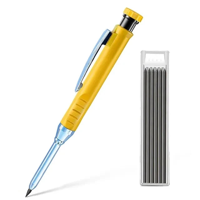 2.8mm Solid Carpenter Mechanical Pencil With Sharpener For Woodworking Construction Long Head Carpenter Pen Stationery Supplies