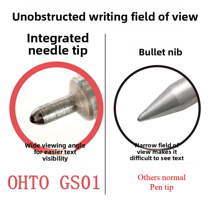 Japan OHTO GS01 Ballpoint Pen Oil Black Ink Metal Rod G2 Retractable Refill 0.7mm Smooth Writing Office Teracher Supplies