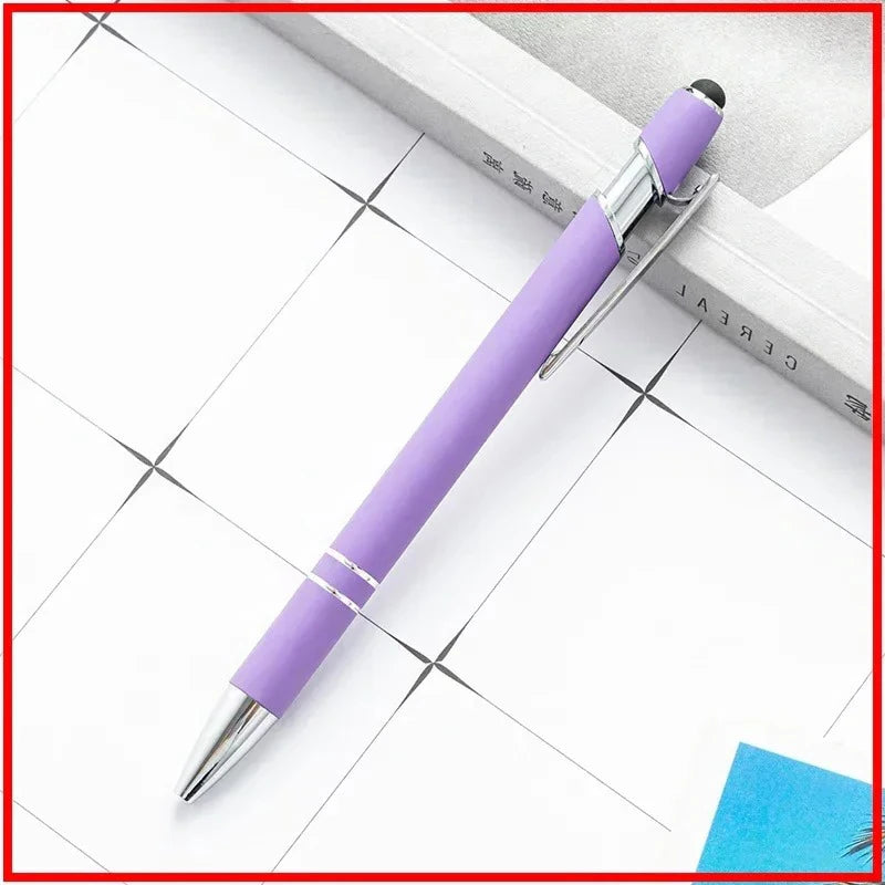 100 Pcs Light - Metal Capacitive Universal Touch Screen Stylus Ballpoint Pen Free Custom Logo Writing Stationery Office Gifts