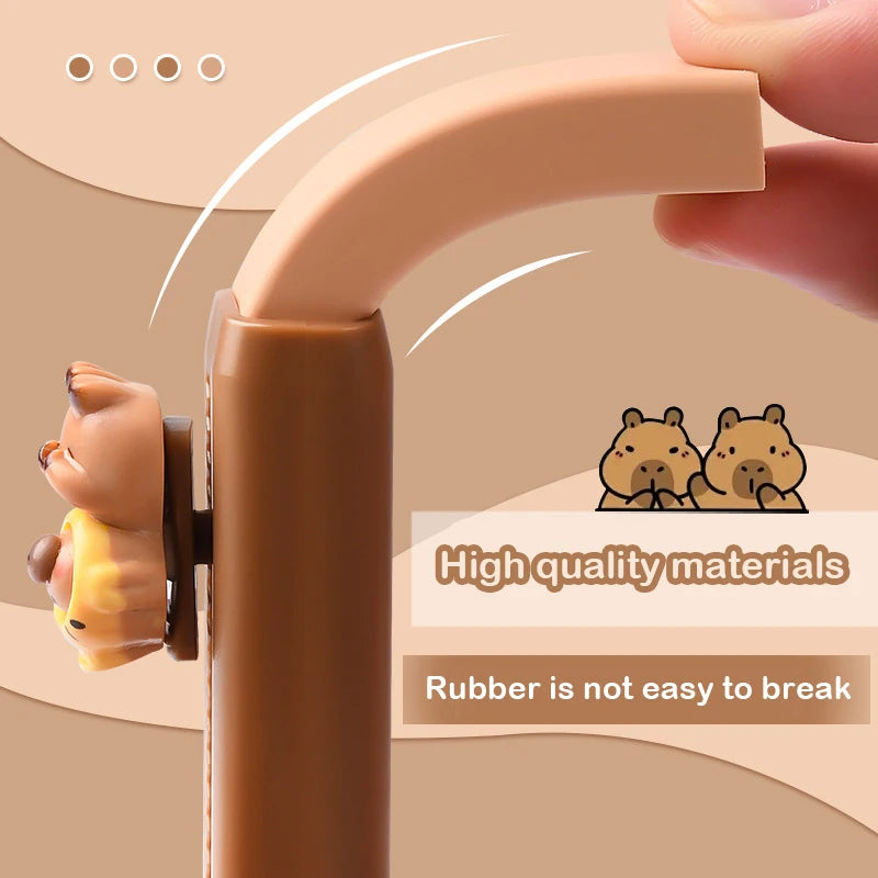 Kawaii Cute Push Pull Capybara Eraser Soft School Supplies Clean Mess Free Stationary Office Student Rubber Eraser For Kids Gift