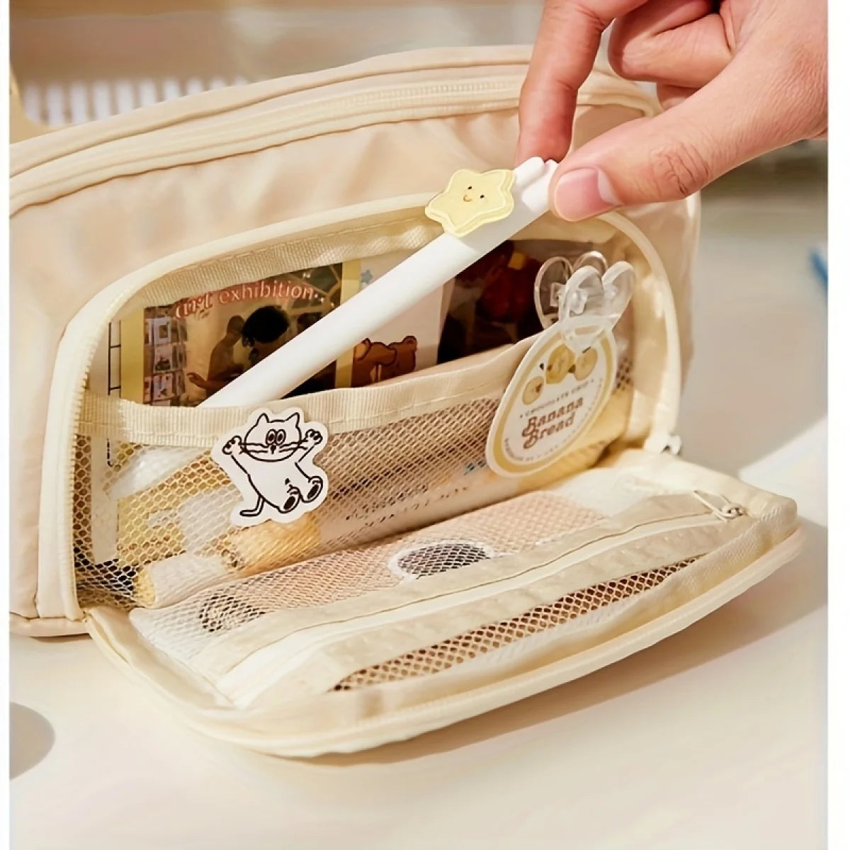 Pencil Case Large Capacity Pencil Pouch Handheld Pen Bag Cosmetic Portable Gift for Office School Teen Girl Boy Men Women Adult
