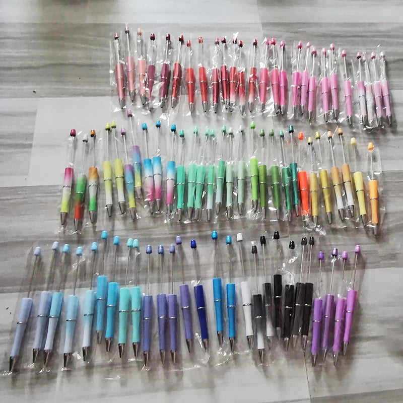 30Pcs DIY Beadable Ballpoint Ball Pens Gradient Gift Advertising Pens Korean Stationery Pen Making Supplies Gifts Office School