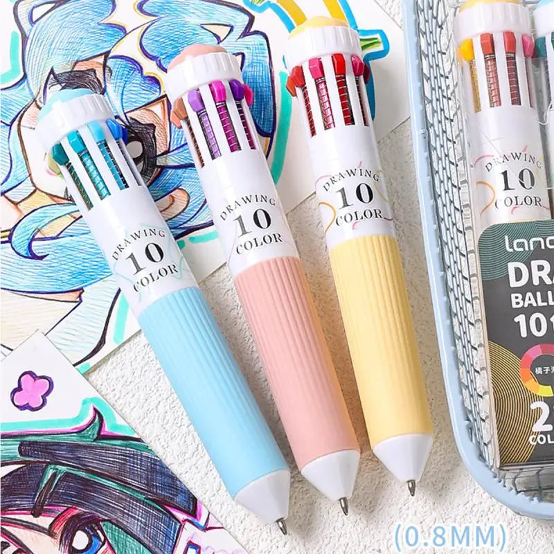 28 Color Ballpoint Pen 0.8mm Soft Grip Press Multicolor Writing Pen For Drawing School Supplies Stationery