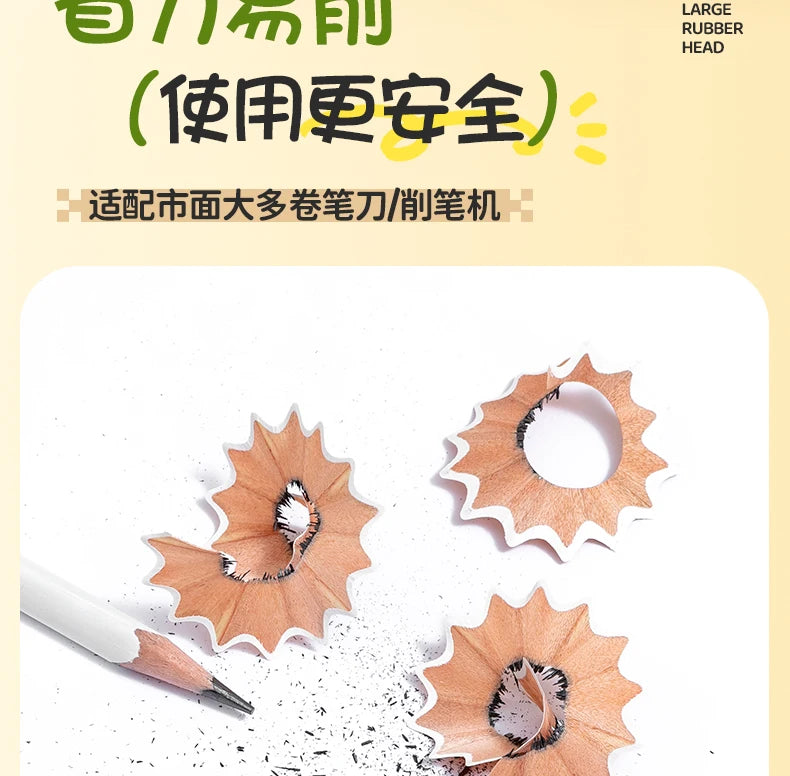 M&G Extra-Thick Lead Wooden Pencil HB/2B Hardness with Large Eraser 3.2mm Lead Student Resistant to Breaking