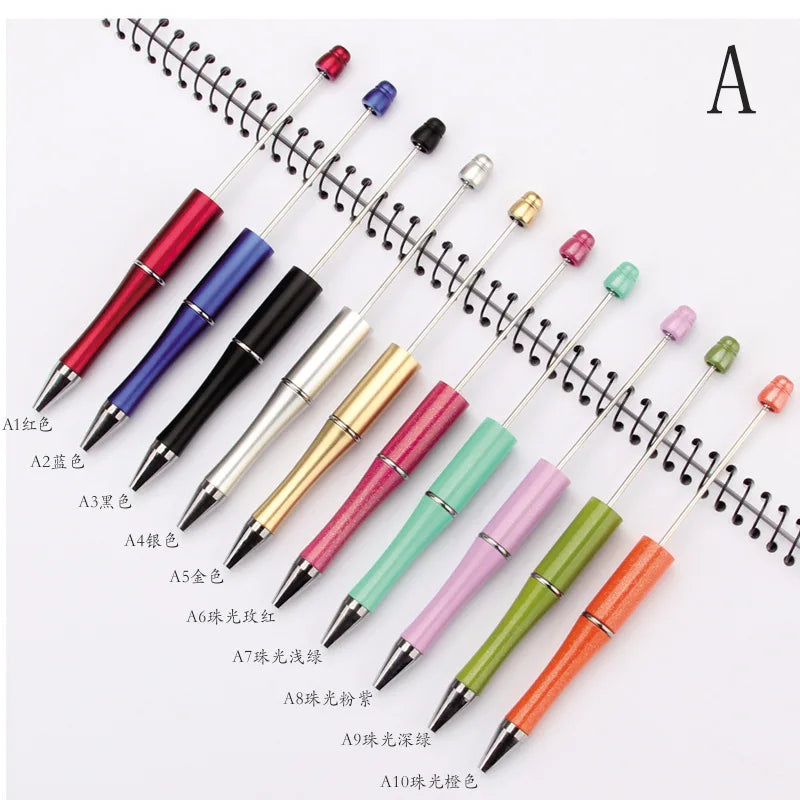 30Pcs DIY Beadable Ballpoint Ball Pens Gradient Gift Advertising Pens Korean Stationery Pen Making Supplies Gifts Office School