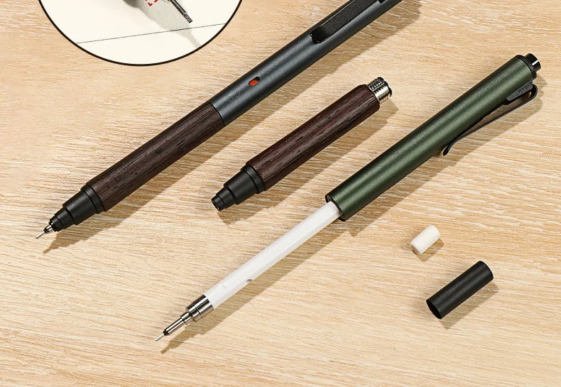 Uni Kuru Toga Metal Mechanical Pencil,M5-KW/KH Metal&Wood Barrel Premium 0.5mm Automatic Rotation Engine For Writing,DraftingPen