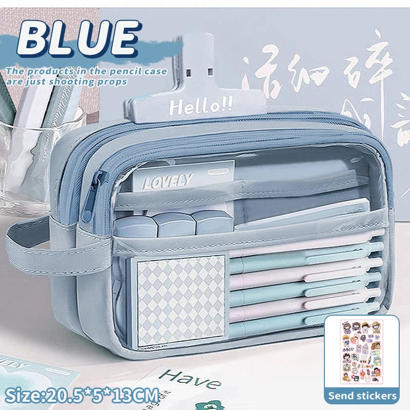 1 large capacity pencil case and stationery bag with multiple compartments, suitable for organizing office and school supplies