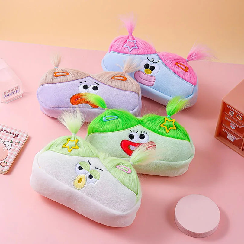 Long Hair Pencil Case School Supplies Pencil Pouch Estuche Escolar Funny Comb Large Capacity Cute Stationery Pencil Case Girls