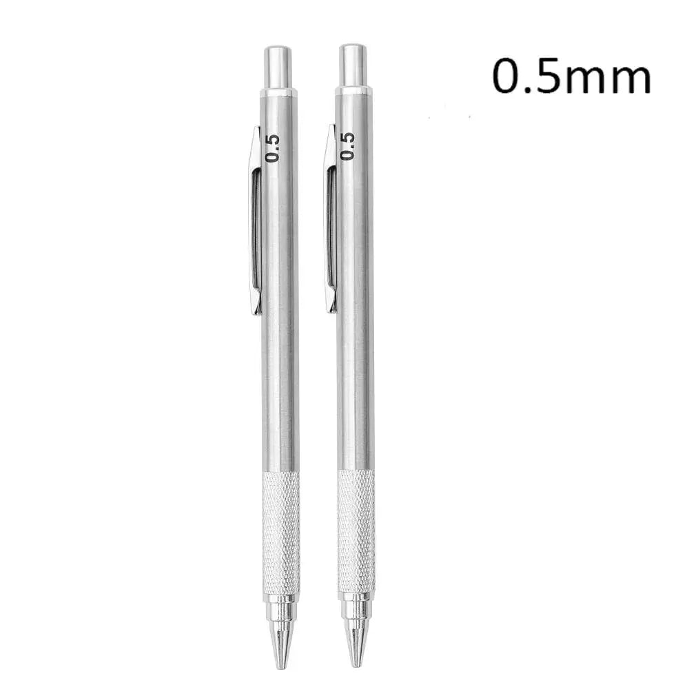 0.5/0.7/0.9/1.3/2.0mm Automatic Pencil Metal Mechanical Pencils Sets With Pencils Grip Leads Art Drawing Student Office Supplies