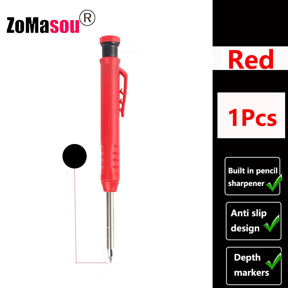 Top Solid Carpenter Mechanical Pencil Woodworking Long Head Deep Hole Markers Pen Pencils Refill Leads Sharpener Stationery