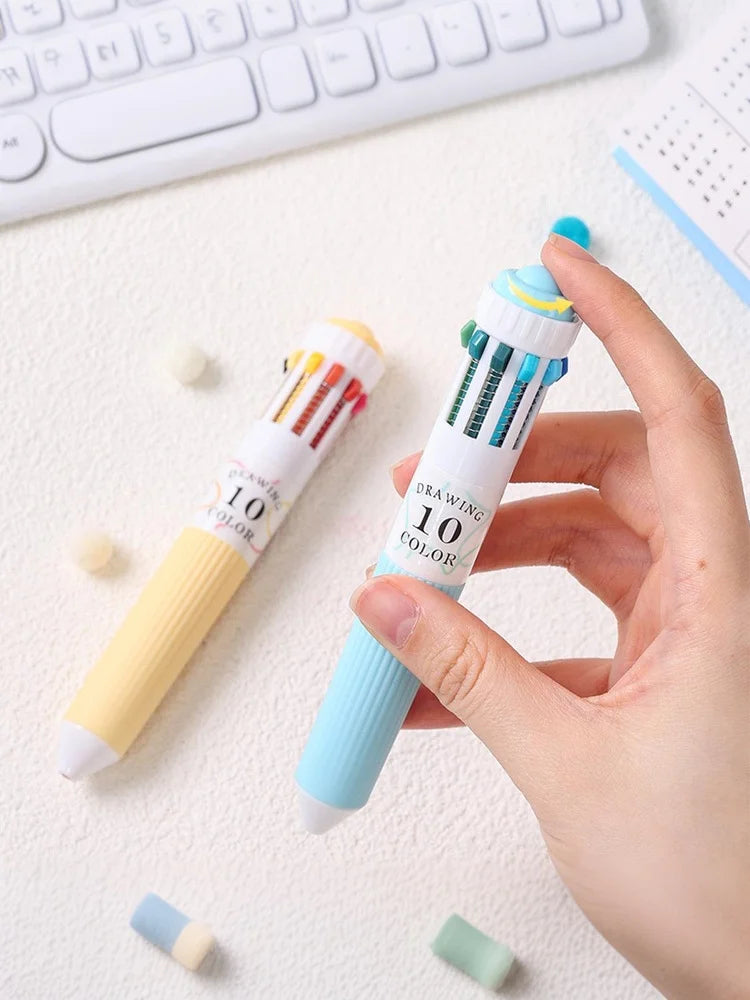 28 Color Ballpoint Pen 0.8mm Soft Grip Press Multicolor Writing Pen For Drawing School Supplies Stationery