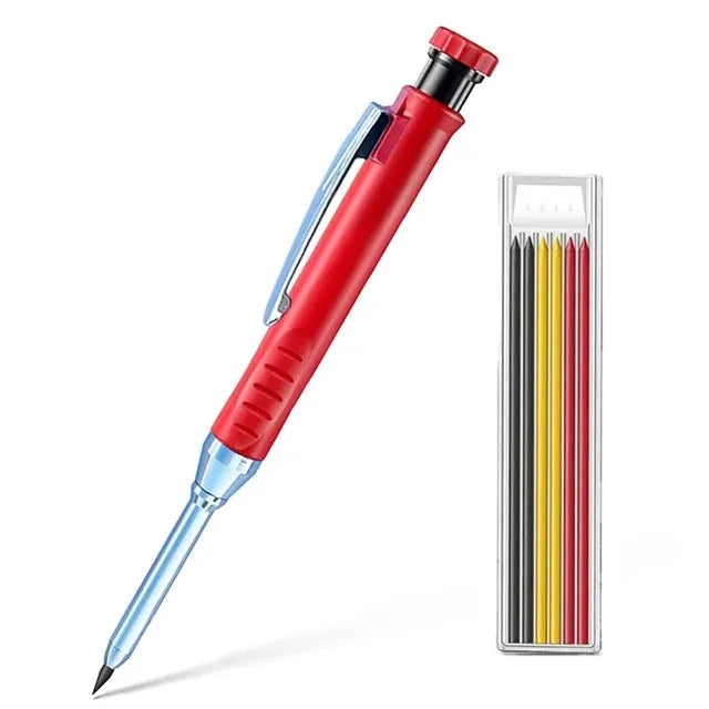 2.8mm Solid Carpenter Mechanical Pencil With Sharpener For Woodworking Construction Long Head Carpenter Pen Stationery Supplies