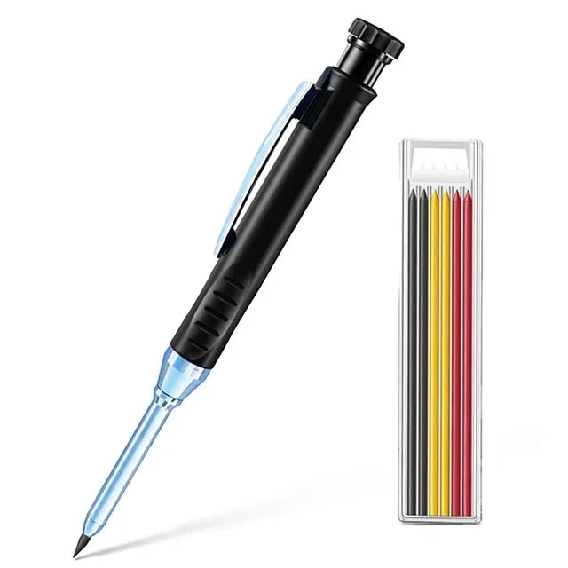 2.8mm Solid Carpenter Mechanical Pencil With Sharpener 2B Lead Core For Woodworking Tools Construction Long Head Marking Tools