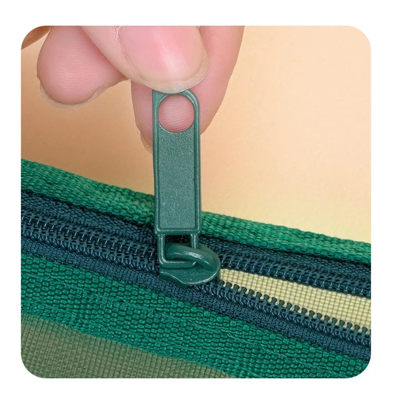 Mesh Pencil Case Portable Zipper Pouch Stationery Organizer Students Exams Pencil Case School Stationery Supplies