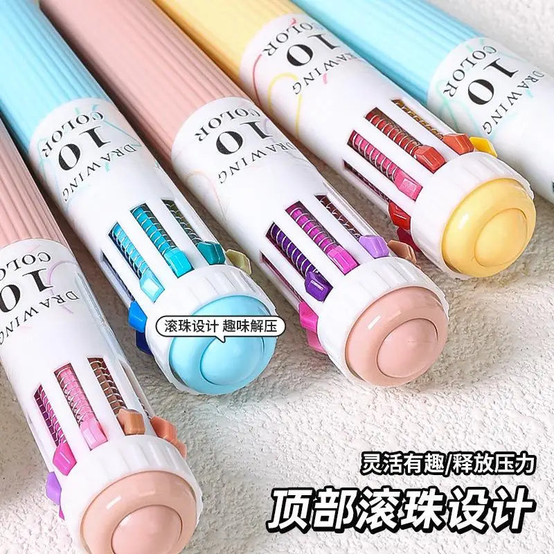 28 Color Ballpoint Pen 0.8mm Soft Grip Press Multicolor Writing Pen For Drawing School Supplies Stationery
