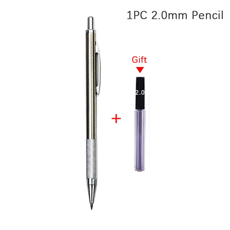 0.3 0.5 0.7 0.9 1.3 2.0 3.0mm Mechanical Pencil Full Metal Art Drawing Painting Automatic Pencil with Leads Office School Supply