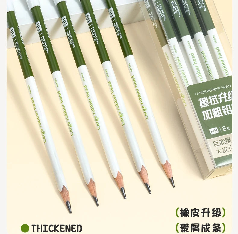M&G Extra-Thick Lead Wooden Pencil HB/2B Hardness with Large Eraser 3.2mm Lead Student Resistant to Breaking