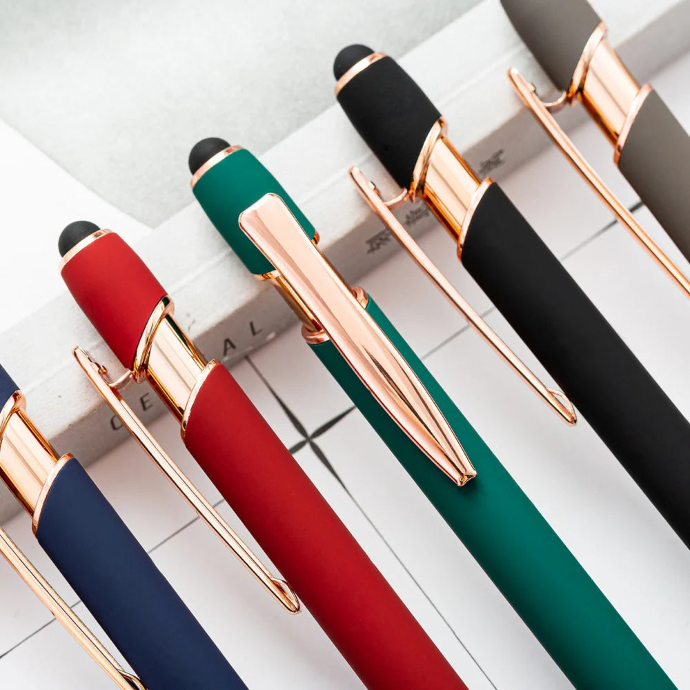 5-12Pieces Ballpoint Pen with Stylus Tips, Metal, 2 in 1 Stylus Ballpoint Pen 1.0 mm Black Ink  for Smartphone, Tablet