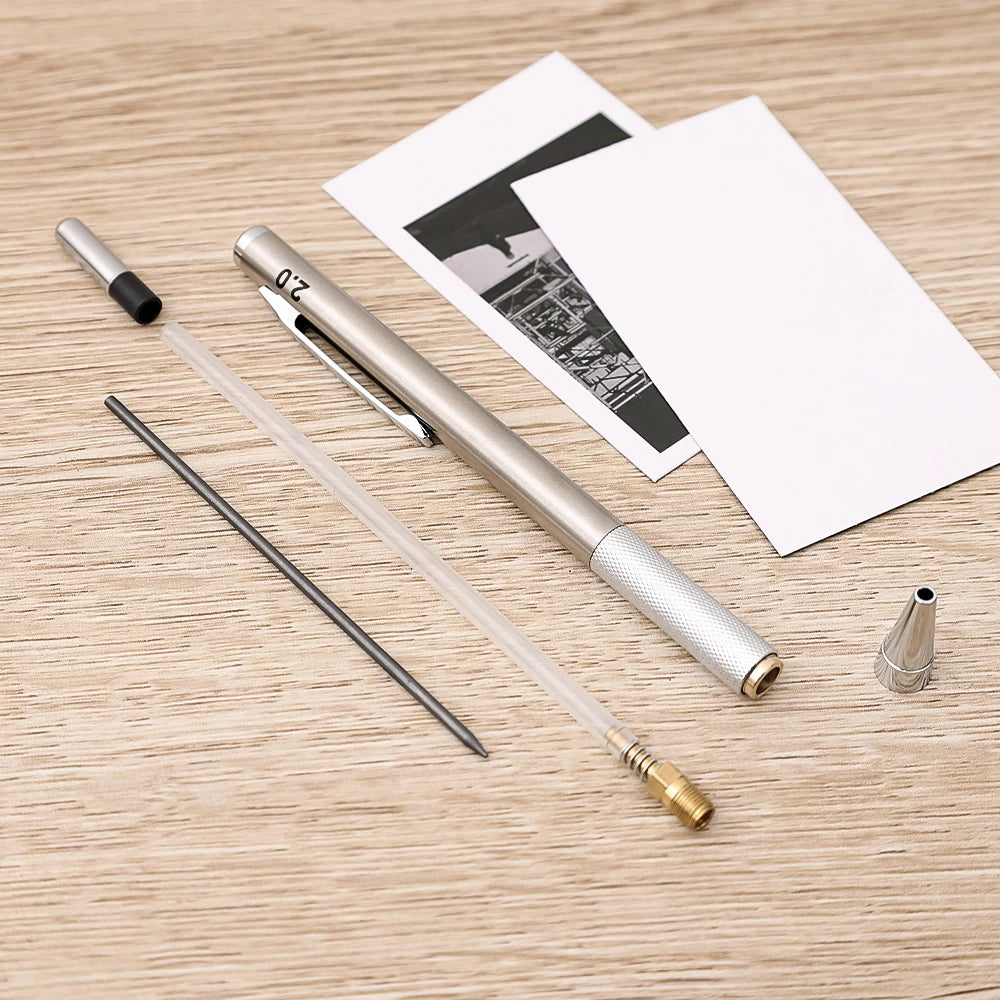 0.5/0.7/0.9/1.3/2.0mm Automatic Pencil Metal Mechanical Pencils Sets With Pencils Grip Leads Art Drawing Student Office Supplies