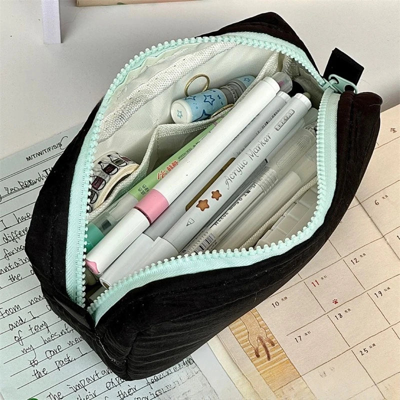 Pencil Case Large Capacity Pencil Pouch Portable 3 Layers Pen Bag Gift for Office School Back To School Stationery Storage Bags