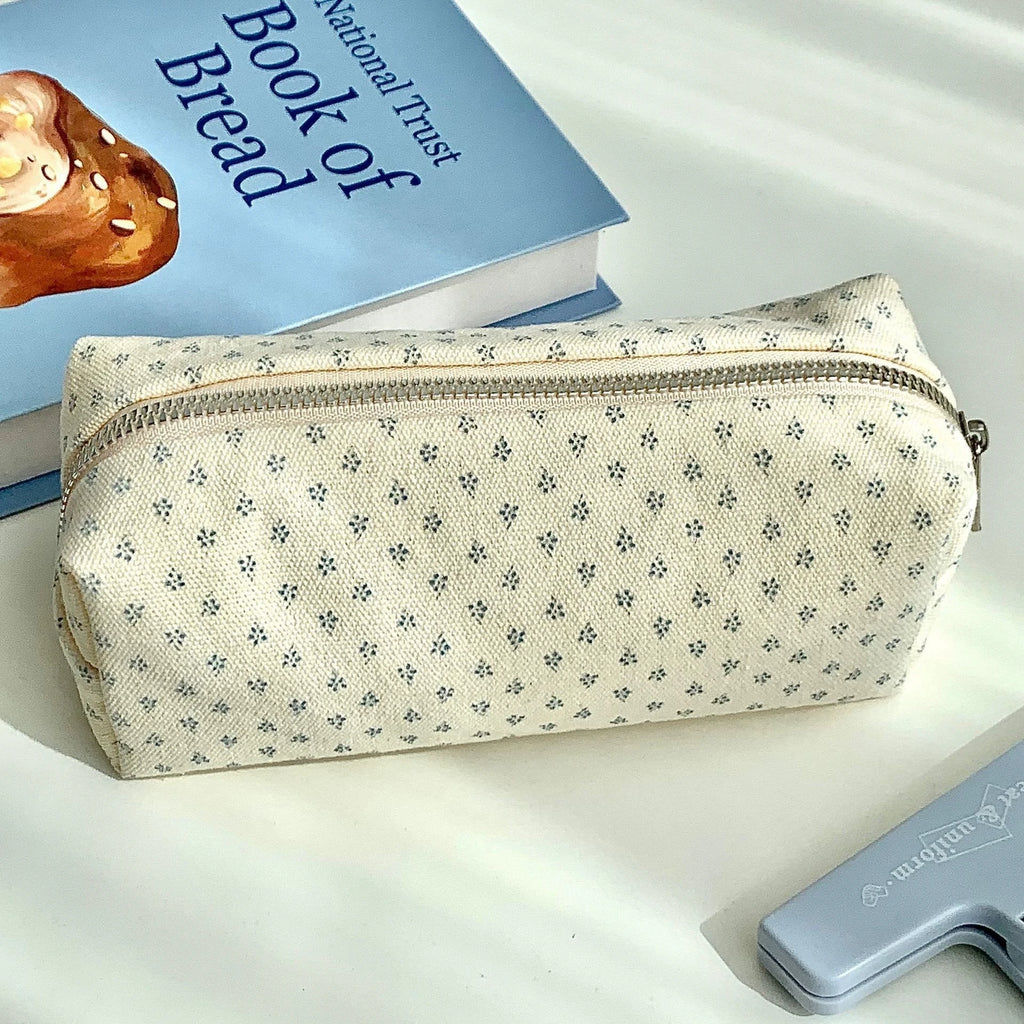 Small Fresh Floral Pen Bag Large Capacity Pencil Case Multifunctional Stationery Storage Bag Student School Organizer Supplies