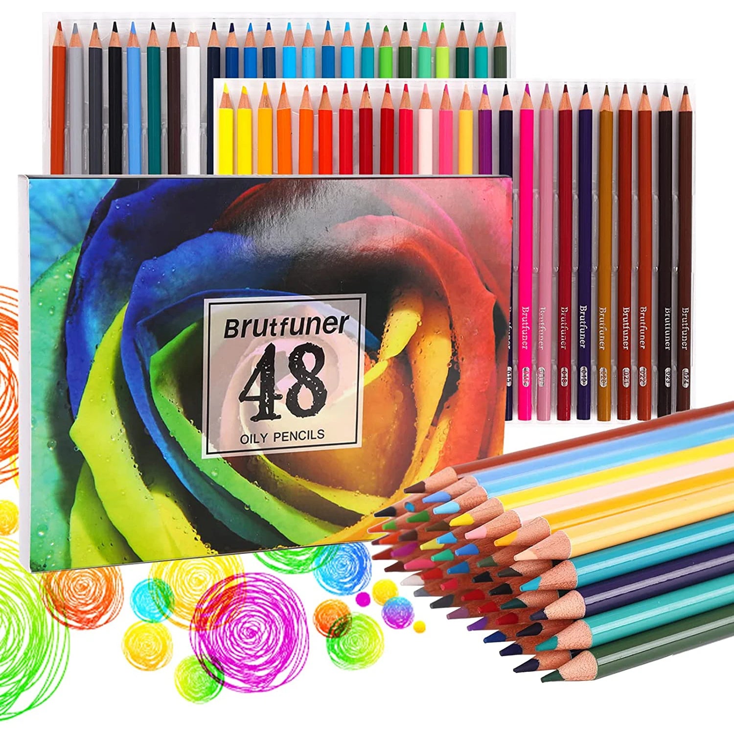 48/72/80/120/160/180/260/520 Professional Oil Based Colored Pencils for Artists - Pencils for Drawing, Sketching & Coloring