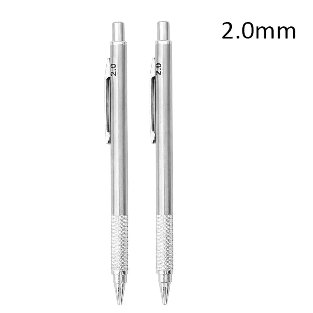 0.5/0.7/0.9/1.3/2.0mm Automatic Pencil Metal Mechanical Pencils Sets With Pencils Grip Leads Art Drawing Student Office Supplies