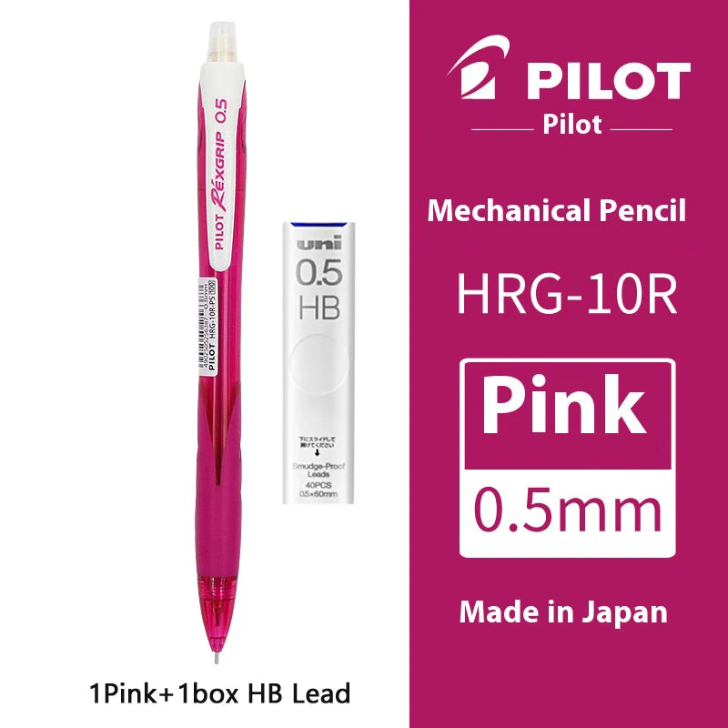 Pilot HRG-10R Mechanical Pencil 0.5mm Colorful Barrel Soft Grip Retractable Nib Anti-Breakage Lead Propelling Pencils Gift Idea