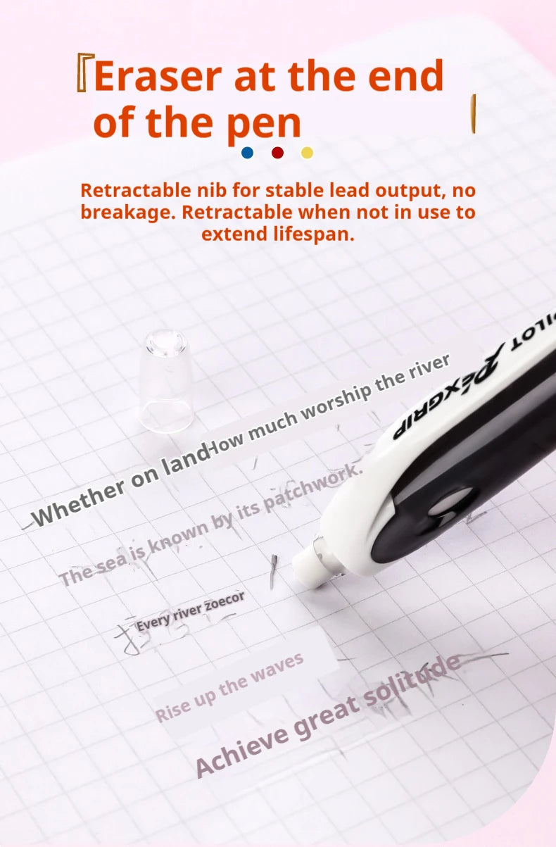 Pilot HRG-10R Mechanical Pencil 0.5mm Colorful Barrel Soft Grip Retractable Nib Anti-Breakage Lead Propelling Pencils Gift Idea