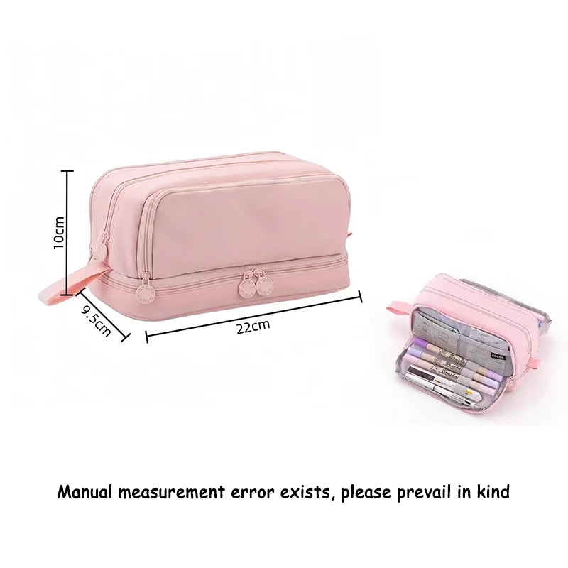 1 Large Capacity Pencil Case Durable Oxford Cloth Pencil Pouch Portable Storage Bag Ideal for School and Office Use