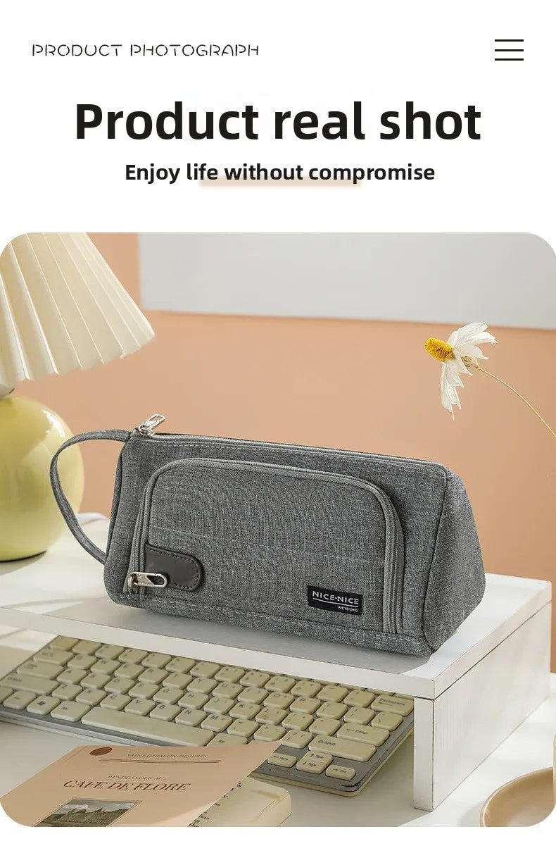 Open Window Pencil Bag Holder Case High Capacity Pen Pouch School Office Supplies Korea Stationery Gift Box Organizer Store