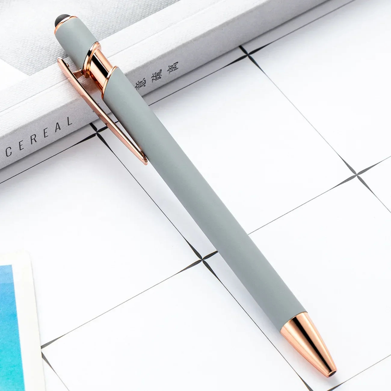 50pcs Light Metal Ballpoint Pen Touch Screen Pen Office School Advertising Pen Custom Logo Text Engraving Laser Engraving