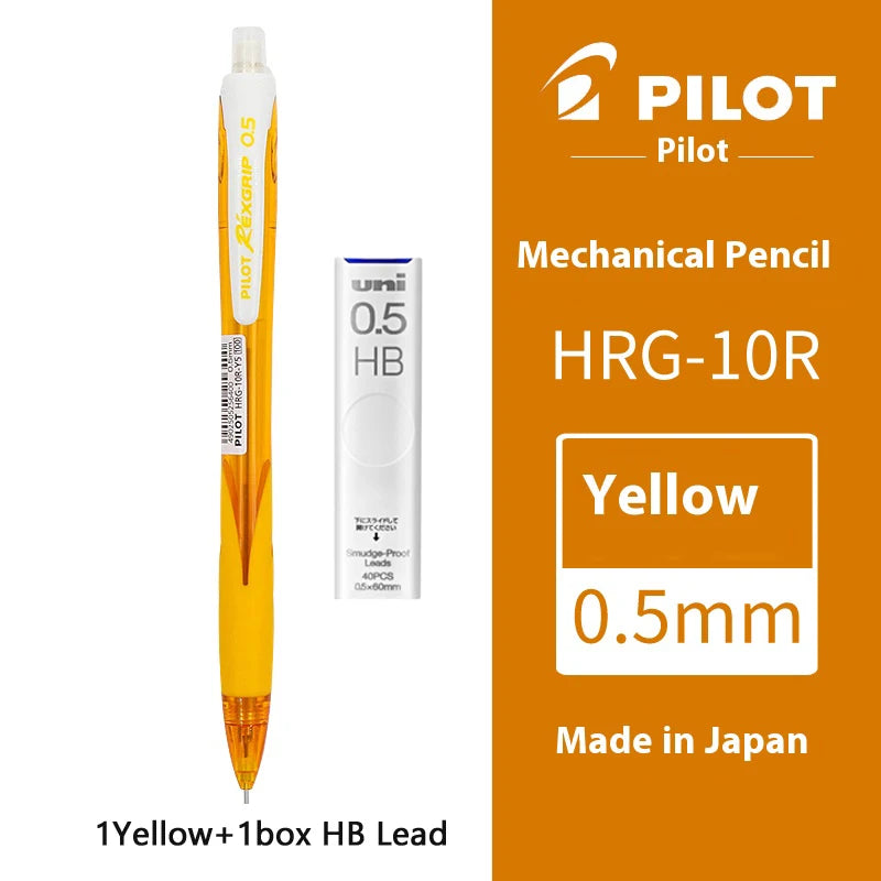 Japan PILOT HRG-10R Mechanical Pencil,Colored Rod Unbreakable,Non-Toxic,for Kids Beginner writing,drawing,Design School Supplies