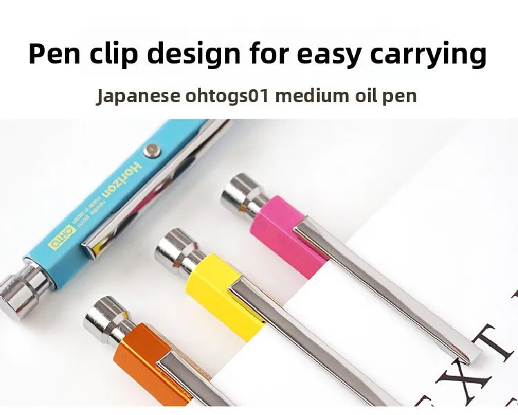 Japan OHTO GS01 Ballpoint Pen Oil Black Ink Metal Rod G2 Retractable Refill 0.7mm Smooth Writing Office Teracher Supplies