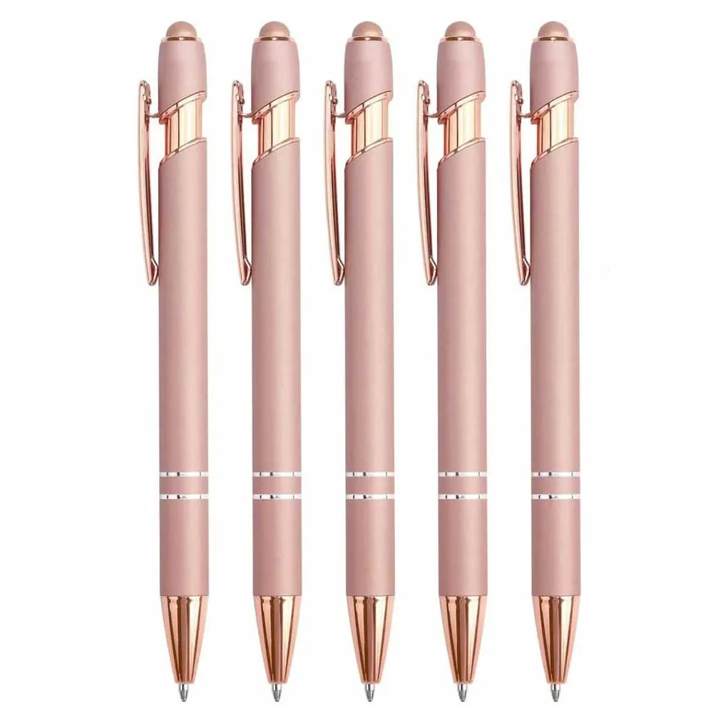 5-12Pieces Ballpoint Pen with Stylus Tips, Metal, 2 in 1 Stylus Ballpoint Pen 1.0 mm Black Ink  for Smartphone, Tablet
