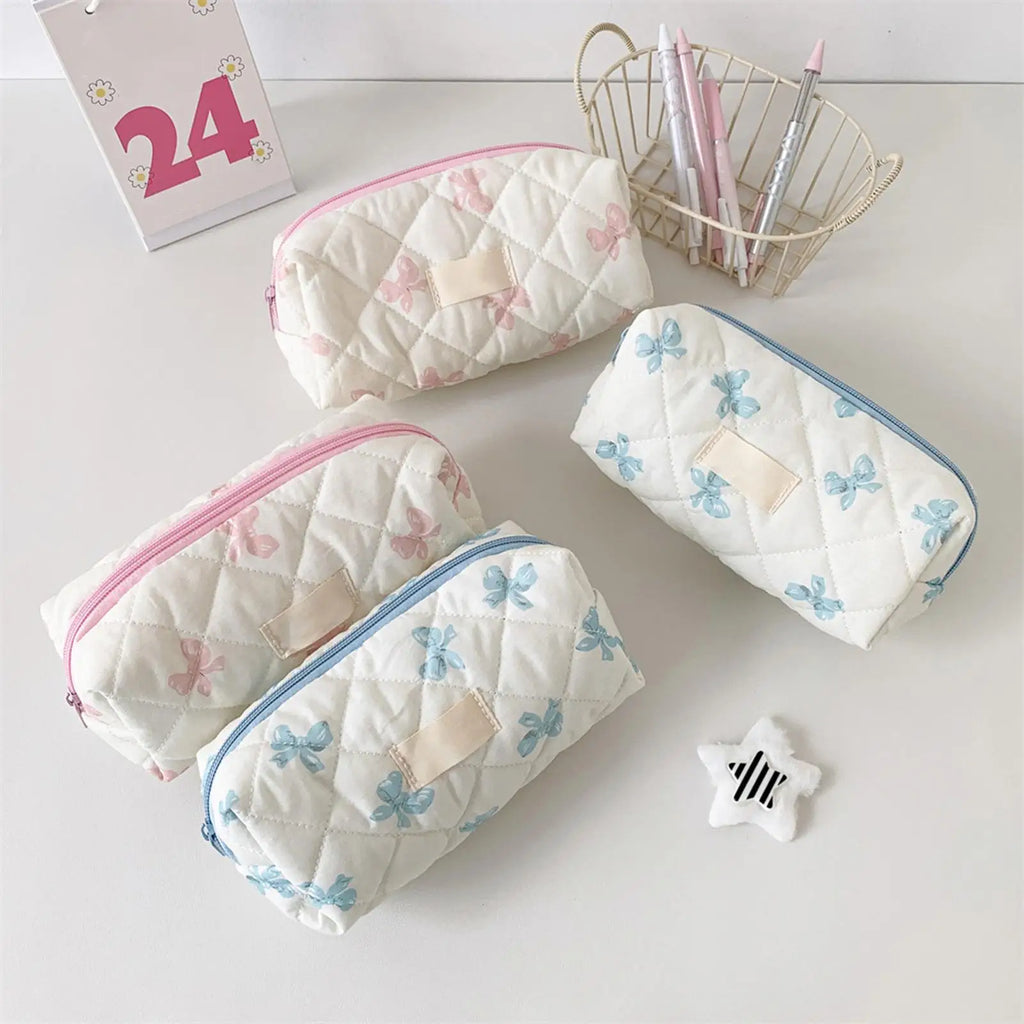 1pc exquisite bowknot single-layer pencil case, bow pattern design storage bag, a must-have for back to school season
