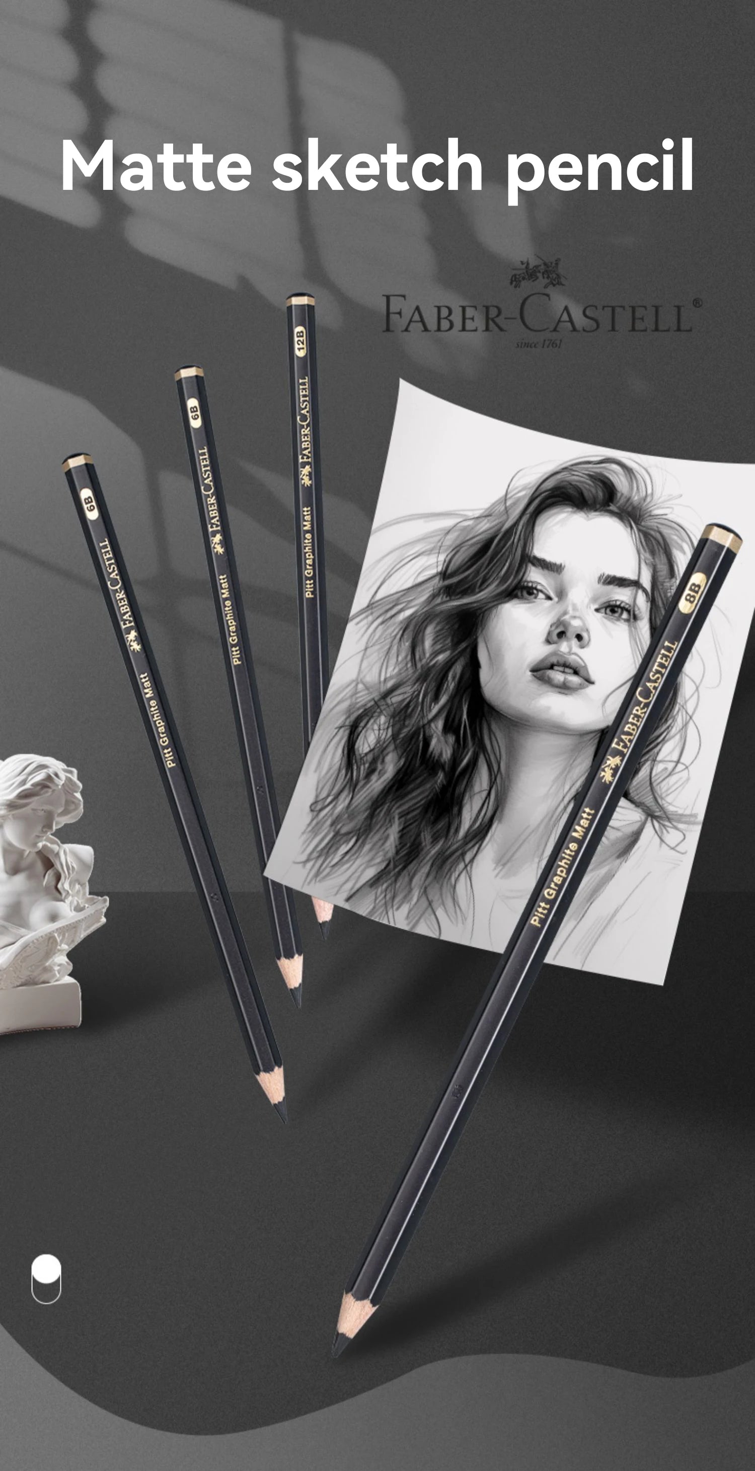 Faber-Castell 3/12Pcs Set Matte Sketch Pencil Painting Art Graphite Pencils Shading Writing Sketch Drawing Design Art Supplies