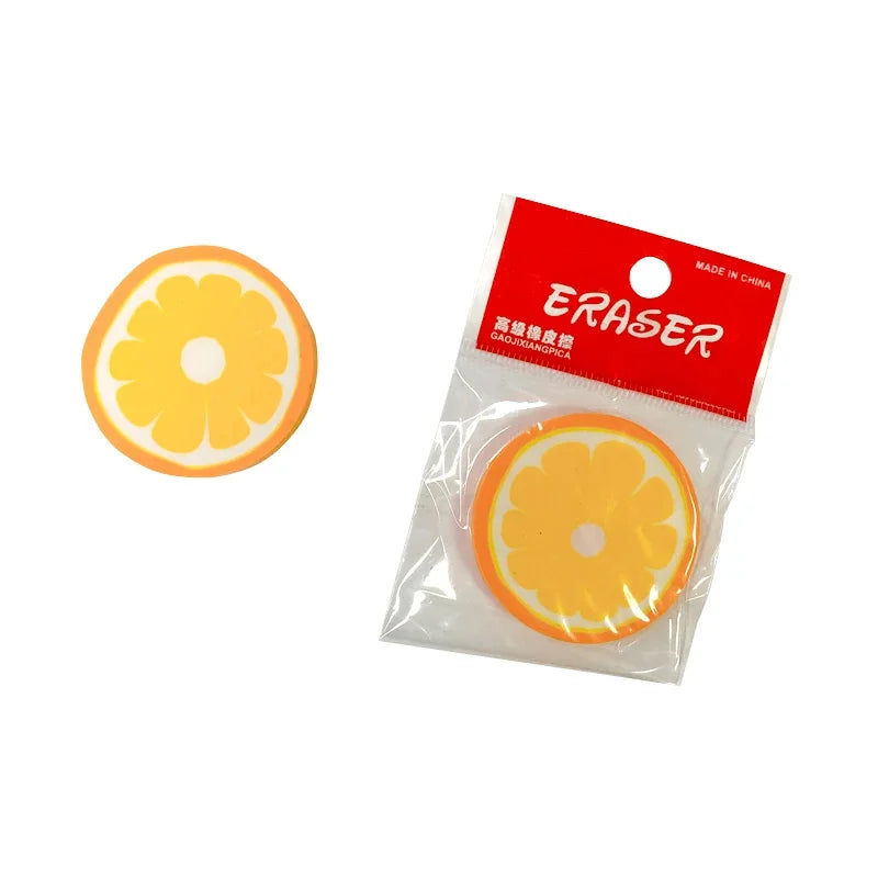 1pc/ packCute Fresh Fruit design eraser Kawaii Watermelon Orange Kiwifruit erasers students' gift prize office school supplies